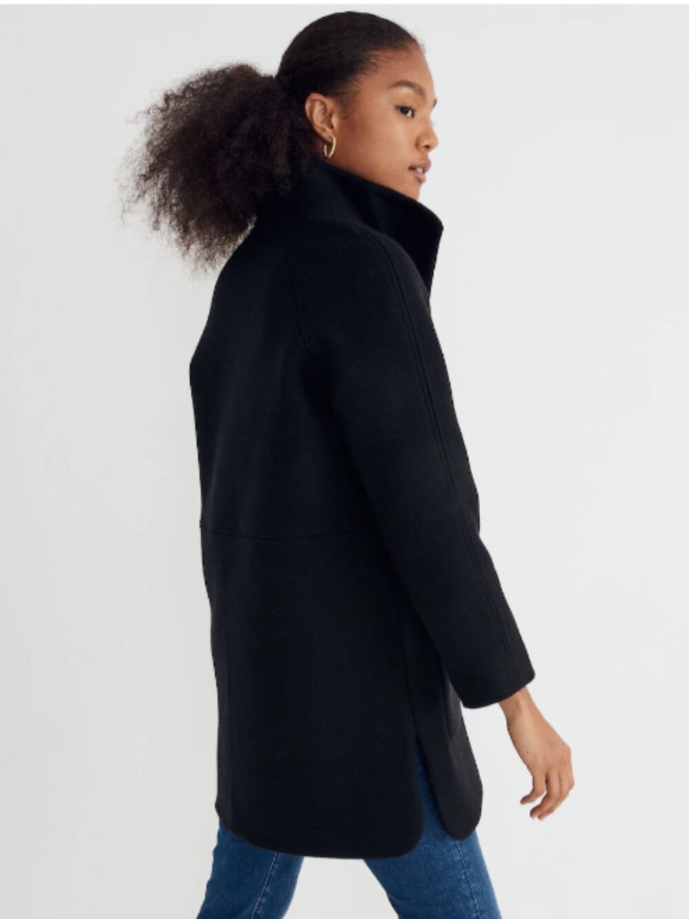 Madewell Estate Cocoon Wool Cashmere Coat Insuluxe Fabric Medium Black - Picture 4 of 12